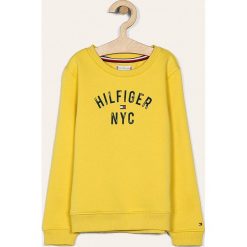 Tommy Hilfiger - Bluza dziecięca 110-164 cm. Żółte bluzy dziewczęce TOMMY HILFIGER, z nadrukiem, z elastanu, bez rękawów, bez kaptura. Za 219,90 zł.