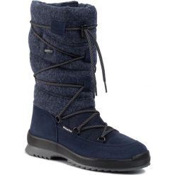 Śniegowce MANITU - 991436-5 Blau. Niebieskie kozaki damskie Manitu, na zimę, ze skóry, bez zapięcia. W wyprzedaży za 299,00 zł.