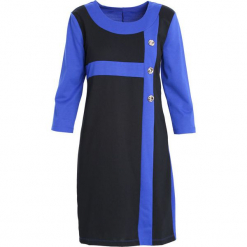 Ciemnoniebieska Sukienka Since You're Gone. Niebieskie sukienki Born2be, na jesień, xl, midi. Za 44,99 zł.