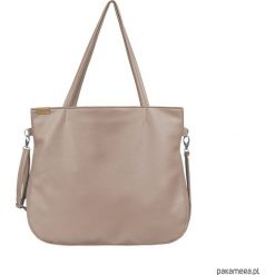 Pacco bag torebka ciemnobeżowa na zamek vega. Brązowe torebki klasyczne damskie marki Pakamera, w paski, na ramię, bez dodatków. Za 180,00 zł.