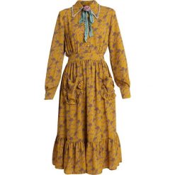 Sister Jane CHAMOMILE RETROSPECT DRESS Sukienka koszulowa dark yellow/black. Żółte sukienki Sister Jane, l, z materiału, z koszulowym kołnierzykiem, koszulowe. Za 409,00 zł.