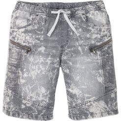 Bermudy dżinsowe z gumką w talii Regular Fit bonprix jasnoszary denim. Szare jeansy męskie bonprix, m, bez wzorów, z jeansu. Za 99,99 zł.