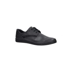 Buty Casu Grafitowe półbuty skórzane sznurowane J-19/140/10. Szare trampki męskie Casu, bez wzorów, na sznurówki. Za 149,99 zł.