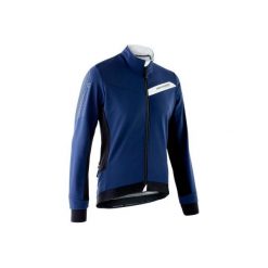 Kurtka na rower MTB XC niebieska. Niebieskie kurtki męskie B'TWIN, xl, bez wzorów, z elastanu, bez kaptura, na fitness i siłownię. Za 279,99 zł.