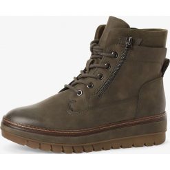 Tamaris - Kozaki damskie, zielony. Zielone kozaki damskie Tamaris, bez obcasa, bez zapięcia. Za 329,95 zł.