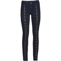 Boyfriendy damskie: Dżinsy SKINNY ze sznurowaniem bonprix ciemny denim