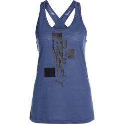 Puma ESSENTIAL DRIRELEASE TANK Koszulka sportowa blue indigo heather. Niebieskie t-shirty damskie Puma, xs, z bawełny. Za 129,00 zł.