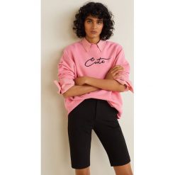 Mango - Bluza Cute. Różowe bluzy damskie z nadrukiem marki Mango, s, z elastanu, bez kaptura. Za 99,90 zł.