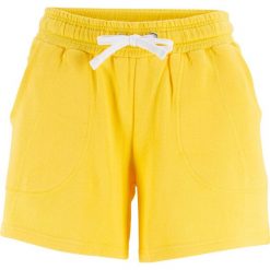 Spodenki dresowe bonprix żółty tulipan. Żółte spodnie damskie bonprix, z dresówki. Za 54,99 zł.