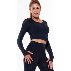Koszulka sportowa w kolorze czarnym. Czarne bluzki sportowe damskie Liposlim, m, z tkaniny, z okrągłym kołnierzem, długie. W wyprzedaży za 122,95 zł.