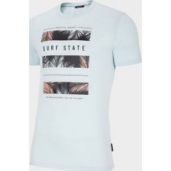 T-shirt męski TSM616 - jasny niebieski - Outhorn. Niebieskie t-shirty męskie Outhorn, m, bez wzorów, z materiału, bez kołnierzyka. Za 39,99 zł.