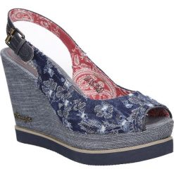 Sandały wrangler kelly indigo chan wl171682. Niebieskie sandały damskie Wrangler, bez wzorów, z materiału, bez obcasa, bez zapięcia. Za 349,99 zł.