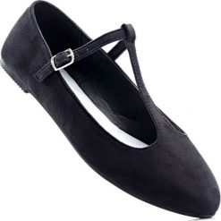 Baleriny damskie: Baleriny z paskiem bonprix czarny