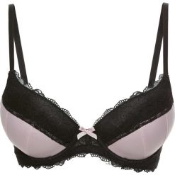 Biustonosz "push up" bonprix czarno-matowy jasnoróżowy. Czarne biustonosze push up marki bonprix. Za 54,99 zł.