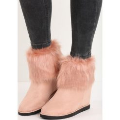 Różowe Botki Bring me Dreams. Różowe koturny damskie Born2be, z okrągłym noskiem. Za 129,99 zł.