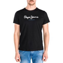 Pepe Jeans Eggo Koszulka Czarny. Czarne podkoszulki męskie Pepe Jeans, s, z nadrukiem, z bawełny, z krótkim rękawem. Za 145,95 zł.