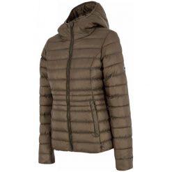 4F Kurtka Damska H4Z17 kud003 Brąz L. Pomarańczowe kurtki damskie 4f, na zimę, l, bez wzorów, z puchu, eleganckie, bez kaptura. W wyprzedaży za 145,00 zł.