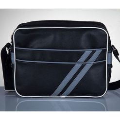Stylowa torba męska na ramię SOLIER Messenger by Solier MS02 czarno - szara - Szary. Szare torby męskie skórzane Solier, eleganckie. Za 64,99 zł.
