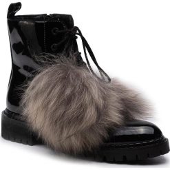 Trapery Eva Minge EM-21-06-000228. Czarne buty trekkingowe damskie Eva Minge, bez obcasa, bez zapięcia. W wyprzedaży za 419,00 zł.