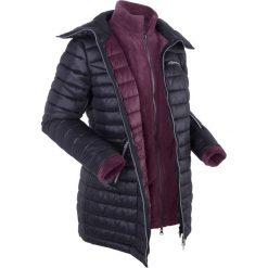 Kurtka pikowana 3 w 1 z wewnętrzną bluzą z polaru bonprix czarny. Czarne bluzy damskie rozpinane bonprix, z polaru. Za 169,99 zł.