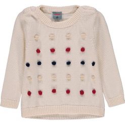 Sweter w kolorze kremowym. Brązowe swetry niemowlęce Kanz, z aplikacjami. W wyprzedaży za 45,95 zł.