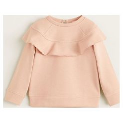 Mango Kids - Bluza dziecięca Perla 80-104 cm. Różowe bluzy dziewczęce Mango Kids, bez wzorów, z bawełny, bez rękawów, bez kaptura. Za 59,90 zł.
