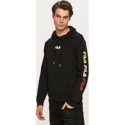 Fila - Bluza. Czarne bluzy męskie Fila, s, z nadrukiem, z bawełny, z kapturem, bez rękawów, z kapturem. Za 299,90 zł.