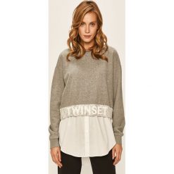 Twinset - Bluza. Szare bluzy damskie Twinset, s, z aplikacjami, z elastanu, bez rękawów, bez kaptura. Za 629,90 zł.