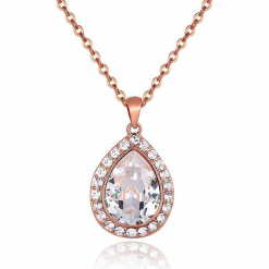 Pozłacany naszyjnik z kryształkami Swarovski - dł. 42 cm. Żółte naszyjniki damskie marki Biżuteria z kryształkami Swarovski, pozłacane. W wyprzedaży za 58,95 zł.