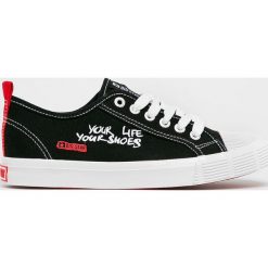 Big Star - Tenisówki. Czarne trampki i tenisówki damskie marki BIG STAR, bez wzorów, z gumy, na sznurówki. Za 99,90 zł.