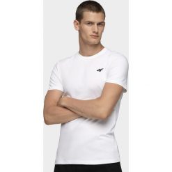 Men's T-shirt TSM300 - white. Białe t-shirty męskie 4f, s, bez wzorów, bez kołnierzyka. Za 39,99 zł.