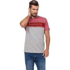 T-shirt w kolorze czerwono-szarym. Szare t-shirty męskie Lonsdale, Kangol, s, z nadrukiem, z bawełny, z okrągłym kołnierzem. W wyprzedaży za 39,95 zł.