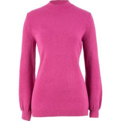 Sweter z golfem i rękawami balonowymi bonprix fuksja. Różowe golfy damskie marki bonprix. Za 44,99 zł.