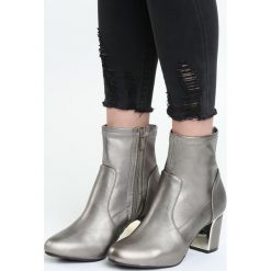 Srebrne Botki My Obsession. Szare botki damskie lity Born2be, na niskim obcasie, na zamek. Za 89,99 zł.