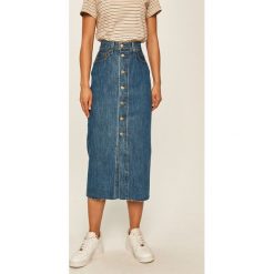 Levi's - Spódnica jeansowa. Niebieskie spódniczki damskie Levi's®, na co dzień, s, bez wzorów, z bawełny, casualowe, z podwyższonym stanem, midi, ołówkowe. W wyprzedaży za 299,90 zł.