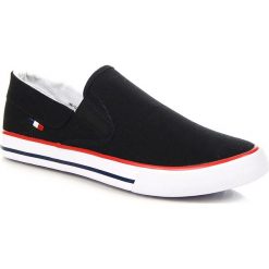 Trampki męskie: Czarne tenisówki męskie slip on Wishot