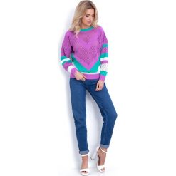 Sweter ażurowy F629. Swetry damskie Fobya, uniwersalny, bez wzorów, bez rękawów, bez kaptura. Za 114,00 zł.