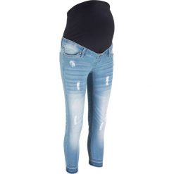 Dżinsy ciążowe 7/8 SKINNY bonprix niebieski "bleached”. Niebieskie jeansy damskie bonprix, z jeansu. Za 129,99 zł.