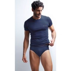 Męski komplet E. Coveri 1665 BLUE: T-shirt i slipy. Niebieskie podkoszulki męskie Enrico Coveri, m, bez wzorów, z bawełny, klasyczne, bez kołnierzyka, bez rękawów. Za 73,99 zł.