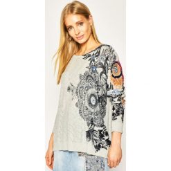 Sweter Desigual Pushkar 20SWJF88. Szare swetry damskie Desigual, m, bez wzorów, z bawełny, klasyczne, bez rękawów, bez kaptura. W wyprzedaży za 279,00 zł.