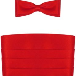 Czerwony pas smokingowy z muchą slim PS01. Czerwone muszki męskie Modini Moda Męska, na co dzień, bez wzorów, z poliesteru, eleganckie. W wyprzedaży za 99,00 zł.