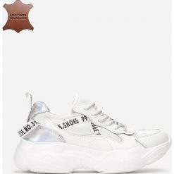 Białe Skórzane Sneakersy Jenkins. Białe sneakersy damskie Born2be, ze skóry. Za 159,99 zł.
