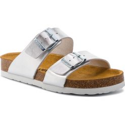 Klapki DR. BRINKMANN - 701394 Silber 92. Szare klapki damskie Dr. Brinkmann, z aplikacjami, ze skóry ekologicznej, bez obcasa. Za 119,00 zł.