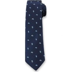 Krawat Męski ze Wzorem PAISLEY - 6 cm - Angelo di Monti, Ciemny Granatowy KRADM1278. Niebieskie krawaty męskie Angelo di Monti, bez wzorów. Za 25,00 zł.