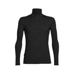 Icebreaker Mens Tech Top LS Half Zip, I001 TWISTER HTHR / GLACIER / JET HTHR | XL. Swetry męskie Icebreaker, xl, bez wzorów, bez kołnierzyka, bez kaptura. W wyprzedaży za 427,25 zł.