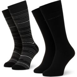 Zestaw 2 par wysokich skarpet męskich BOSS - 2P Rs Stripe Cc 50425460 001. Szare skarpetki męskie Boss, bez wzorów, z elastanu. Za 59,00 zł.
