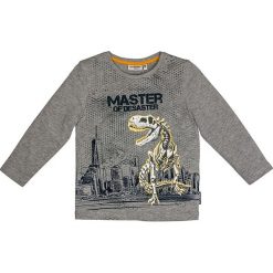 Koszulka "Trouble" w kolorze szarym. Szare t-shirty chłopięce Salt and Pepper, z nadrukiem, z bawełny, z długim rękawem. W wyprzedaży za 29,95 zł.