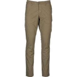 Spodnie chino "Classic" - Regular fit - w kolorze khaki. Brązowe chinosy męskie Mustang, w paski. W wyprzedaży za 152,95 zł.