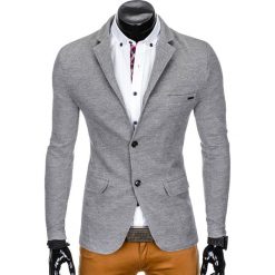 Marynarki męskie: MARYNARKA MĘSKA ELEGANCKA M83 – SZARA