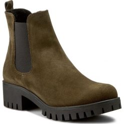 Sztyblety KARINO - 1426/026-F Zielony. Zielone botki damskie skórzane marki Karino, na obcasie. W wyprzedaży za 229,00 zł.